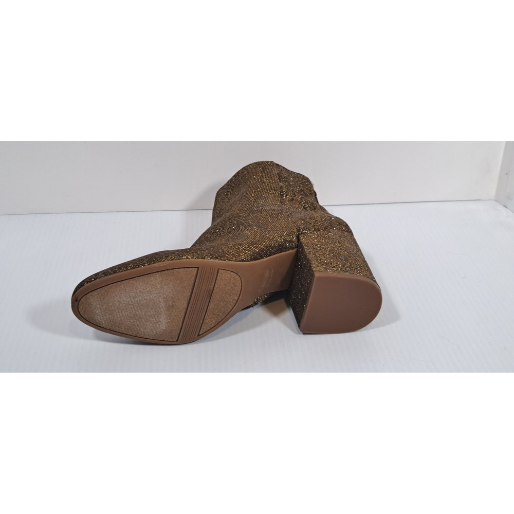 Carlos by Carlos Santana Gatlin Gold Paisley Brocade Block Heel Ankle Boots 11M